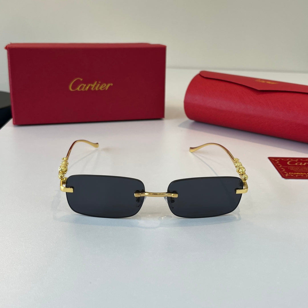 Cartier Lightweight Metal Rimless Silver Lens Sunglasses for Men & Wo - 382815 - detail image 2