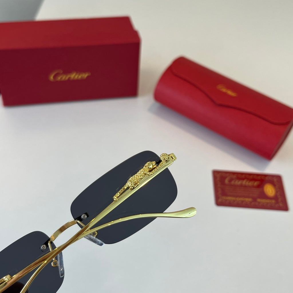 Cartier Lightweight Metal Rimless Silver Lens Sunglasses for Men & Wo - 358464 - detail image 7