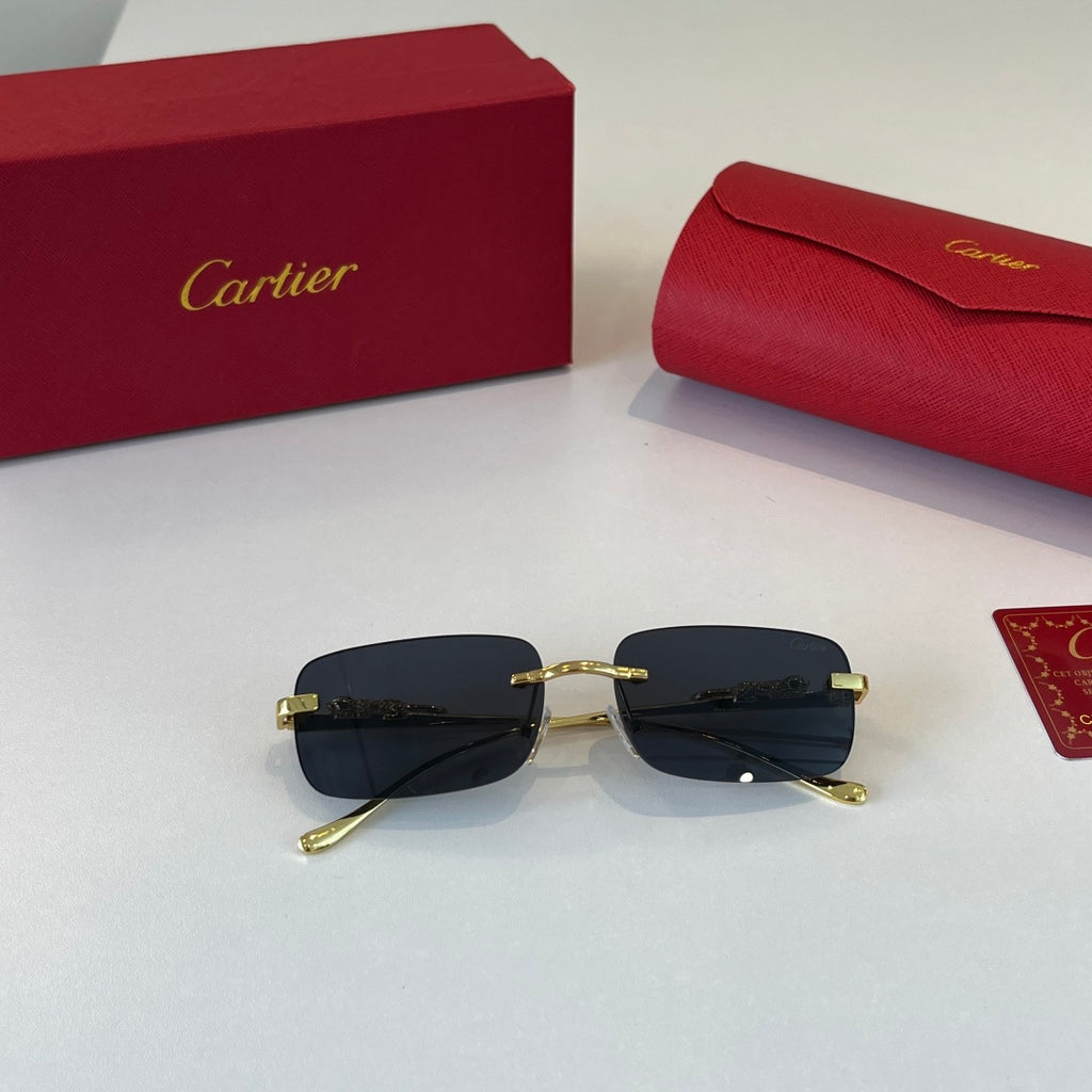 Cartier Lightweight Metal Rimless Silver Lens Sunglasses for Men & Wo - 382815 - detail image 4