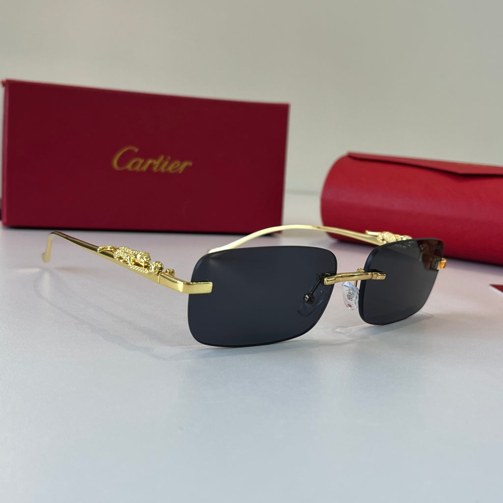 Cartier Lightweight Metal Rimless Silver Lens Sunglasses for Men & Wo - 382815