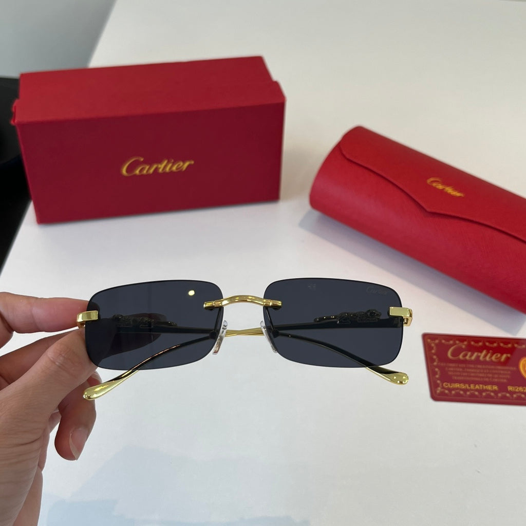 Cartier Lightweight Metal Rimless Silver Lens Sunglasses for Men & Wo - 358464 - detail image 5