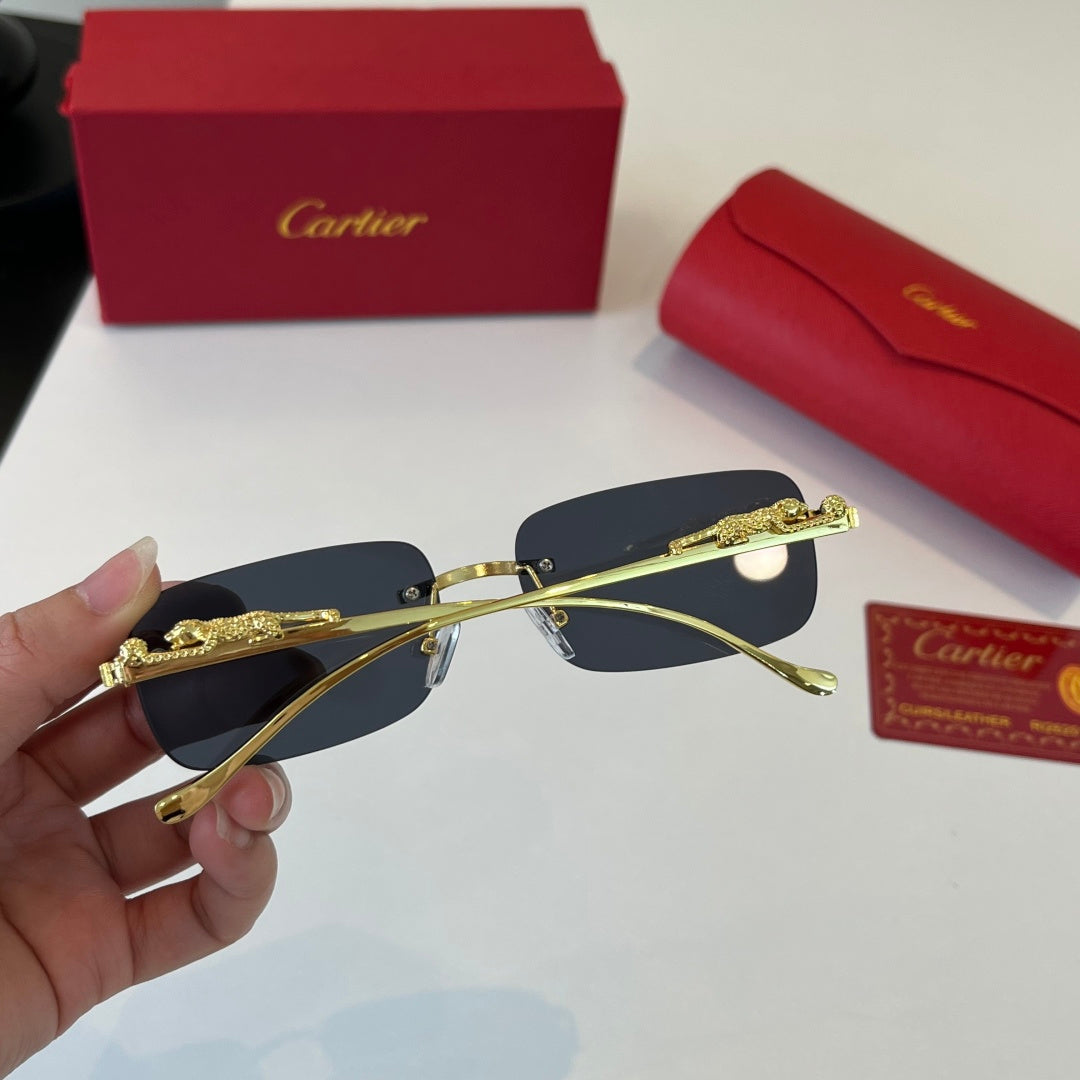 Cartier Lightweight Metal Rimless Silver Lens Sunglasses for Men & Wo - 382815 - detail image 8