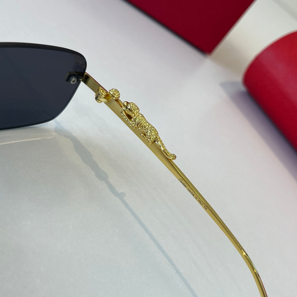 Cartier Lightweight Metal Rimless Silver Lens Sunglasses for Men & Wo - 382815 - detail image 10