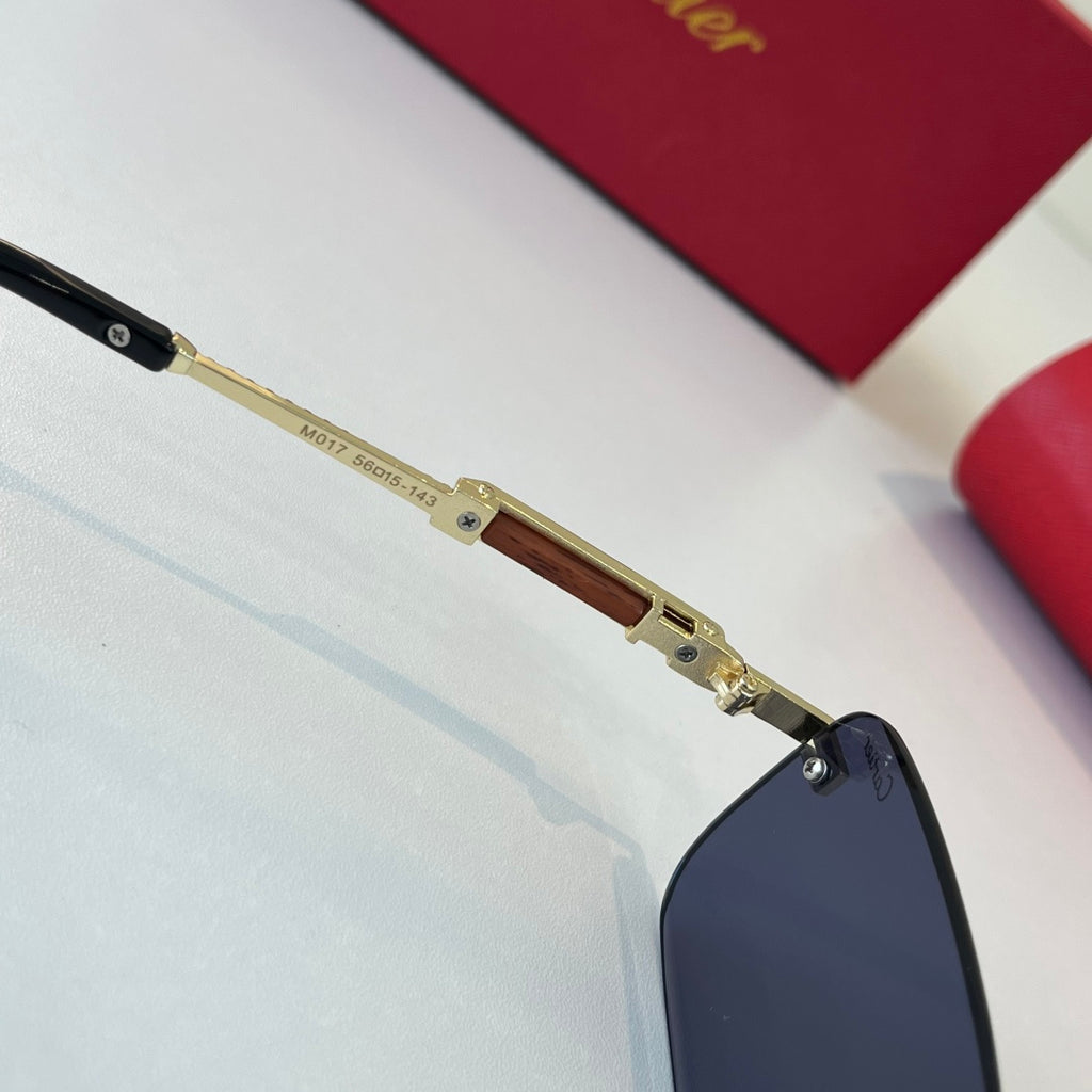 Cartier Lightweight Metal Rimless Blue Lens Sunglasses for Men & Wome - 382816 - detail image 10
