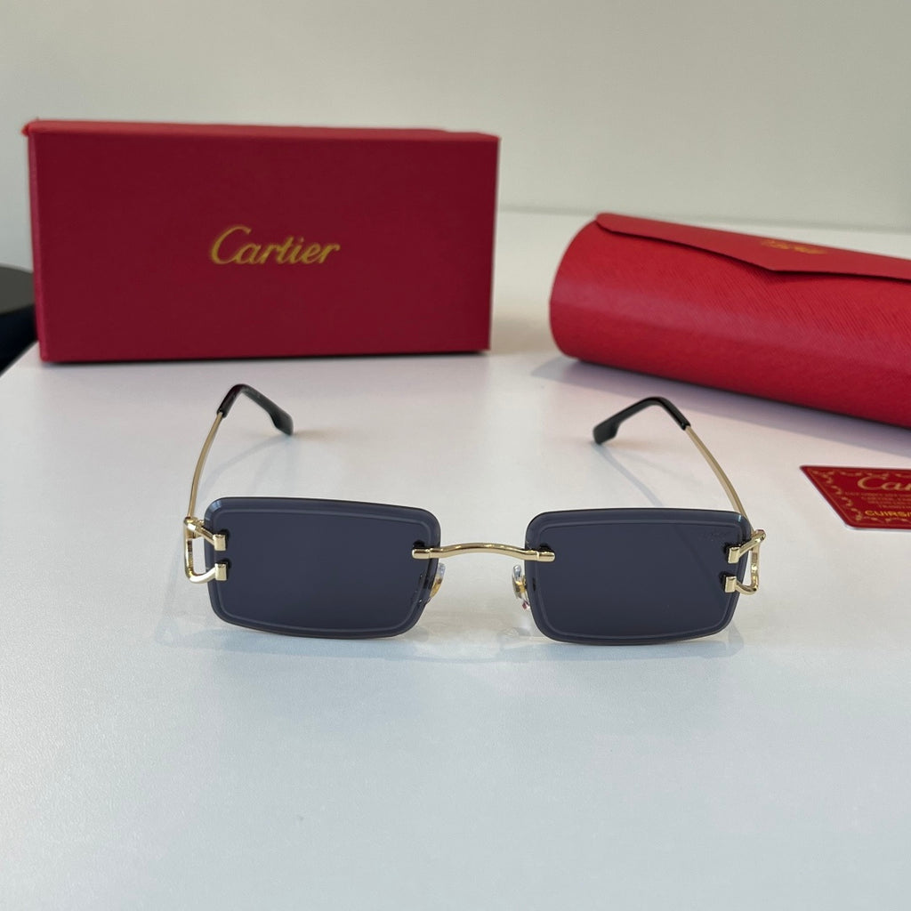 Cartier Lightweight Metal Rimless Silver Lens Sunglasses for Men & Wo - 358466 - detail image 2