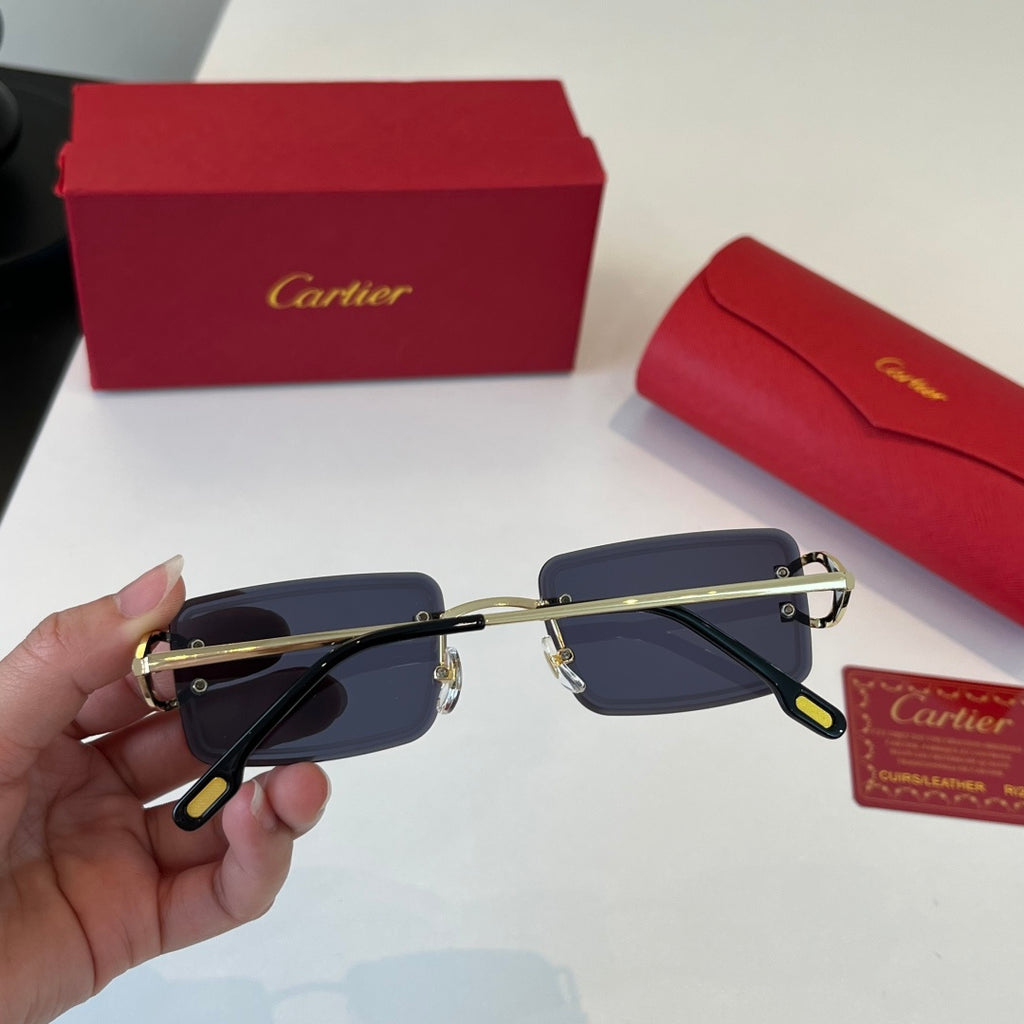 Cartier Lightweight Metal Rimless Silver Lens Sunglasses for Men & Wo - 358466 - detail image 9