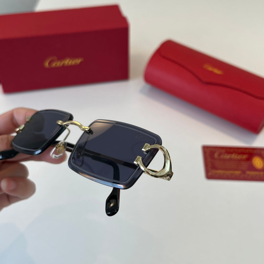 Cartier Lightweight Metal Rimless Silver Lens Sunglasses for Men & Wo - 358466 - detail image 7