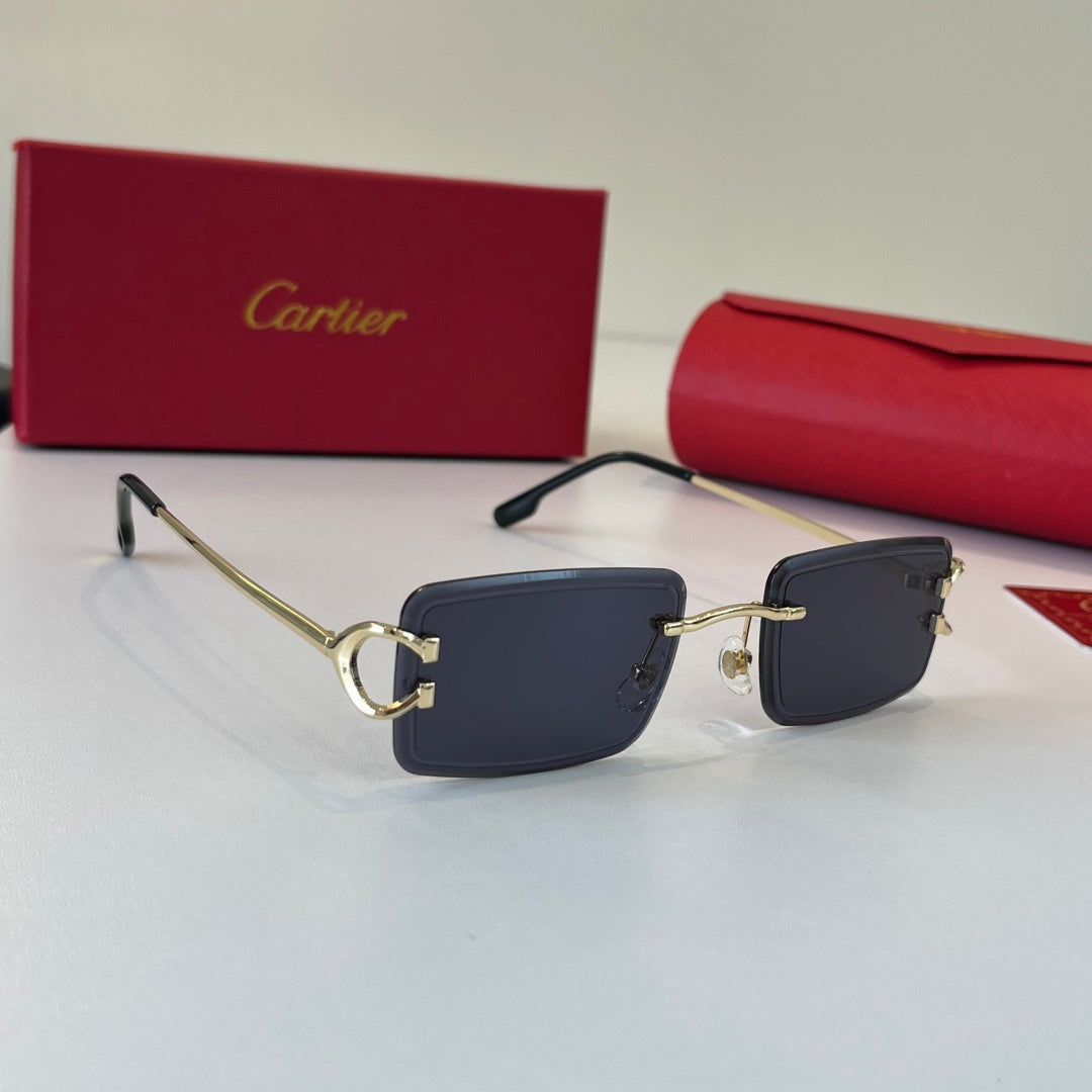Cartier Lightweight Metal Rimless Silver Lens Sunglasses for Men & Wo - 358466