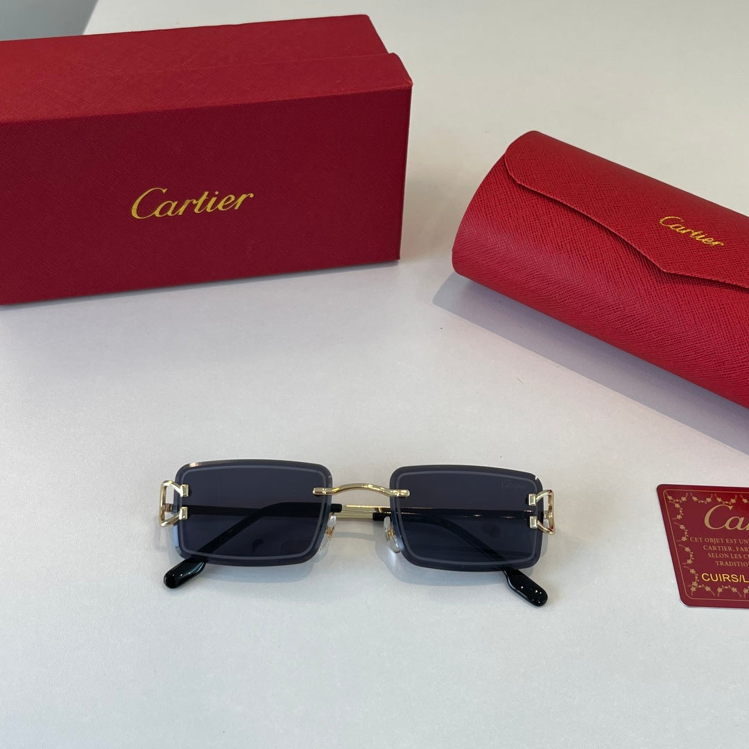 Cartier Lightweight Metal Rimless Silver Lens Sunglasses for Men & Wo - 358466 - detail image 5