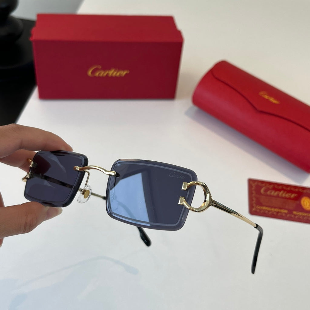 Cartier Lightweight Metal Rimless Silver Lens Sunglasses for Men & Wo - 358466 - detail image 4