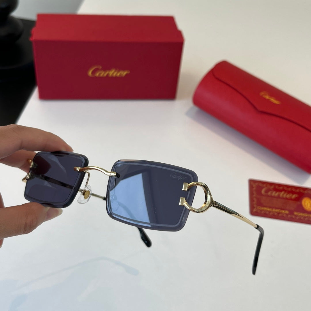 Cartier Lightweight Metal Rimless Silver Lens Sunglasses for Men & Wo - 358466 - detail image 4