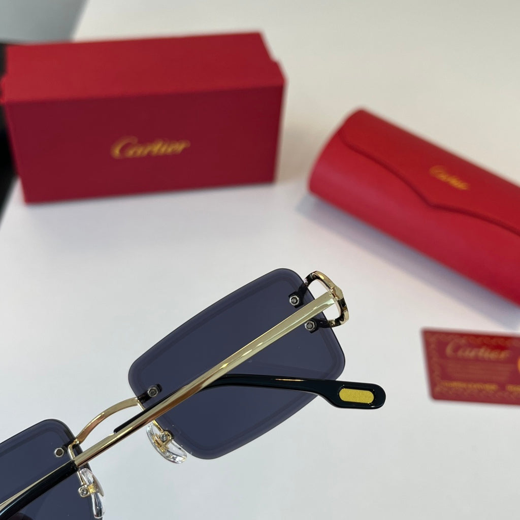 Cartier Lightweight Metal Rimless Silver Lens Sunglasses for Men & Wo - 358466 - detail image 8