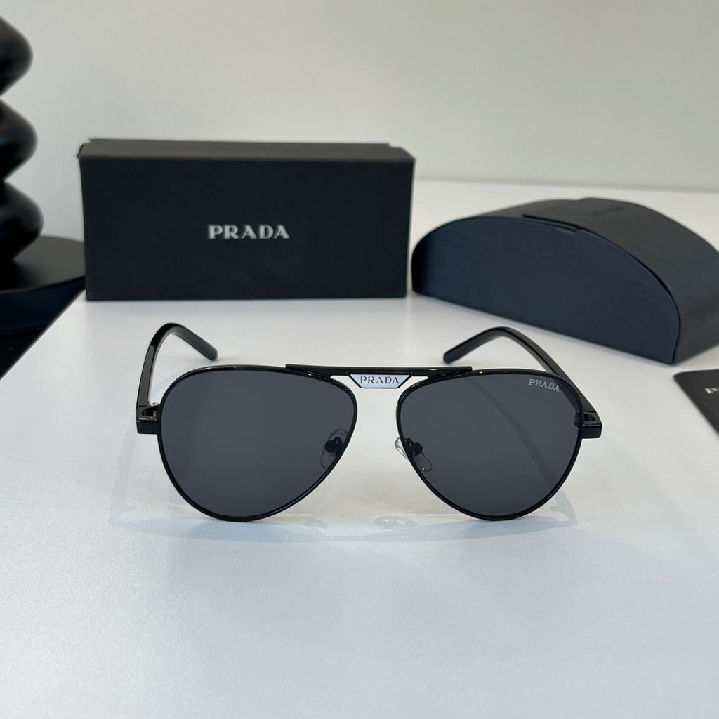 Prada Metal Aviator Black Lens Sunglasses for Men & Women - 465650 - detail image 2
