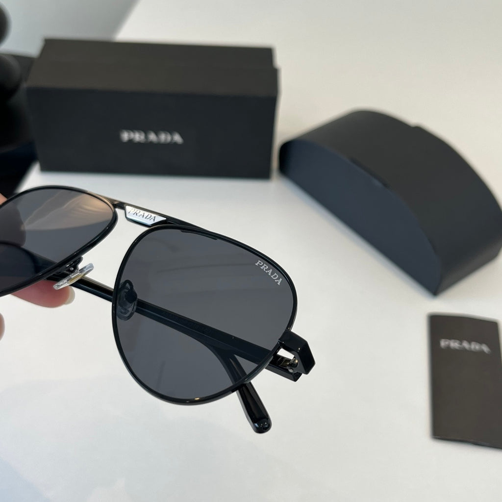 Prada Metal Aviator Black Lens Sunglasses for Men & Women - 465650 - detail image 6