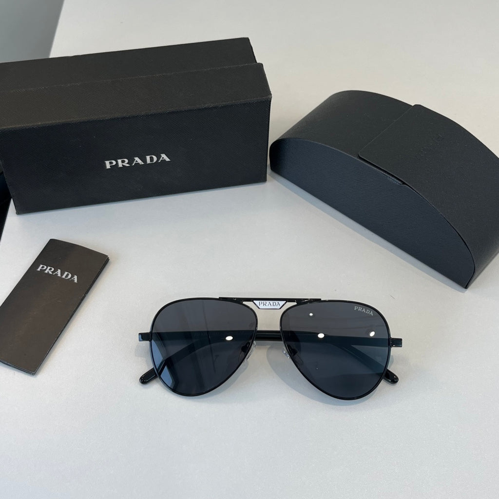 Prada Metal Aviator Black Lens Sunglasses for Men & Women - 465650 - detail image 4