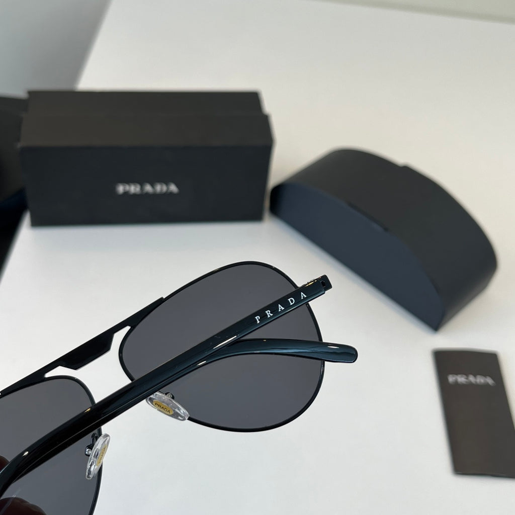 Prada Metal Aviator Black Lens Sunglasses for Men & Women - 415734 - detail image 7
