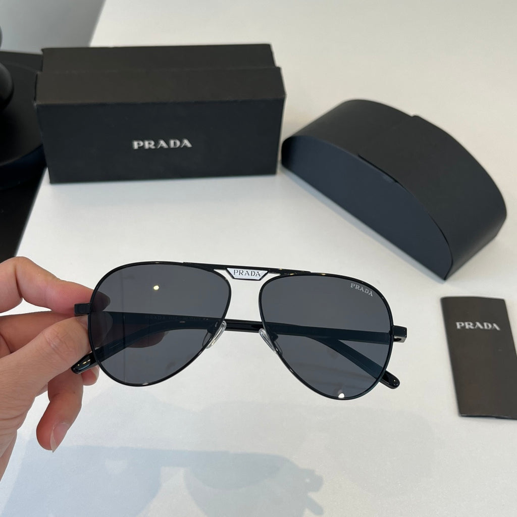 Prada Metal Aviator Black Lens Sunglasses for Men & Women - 465650 - detail image 5