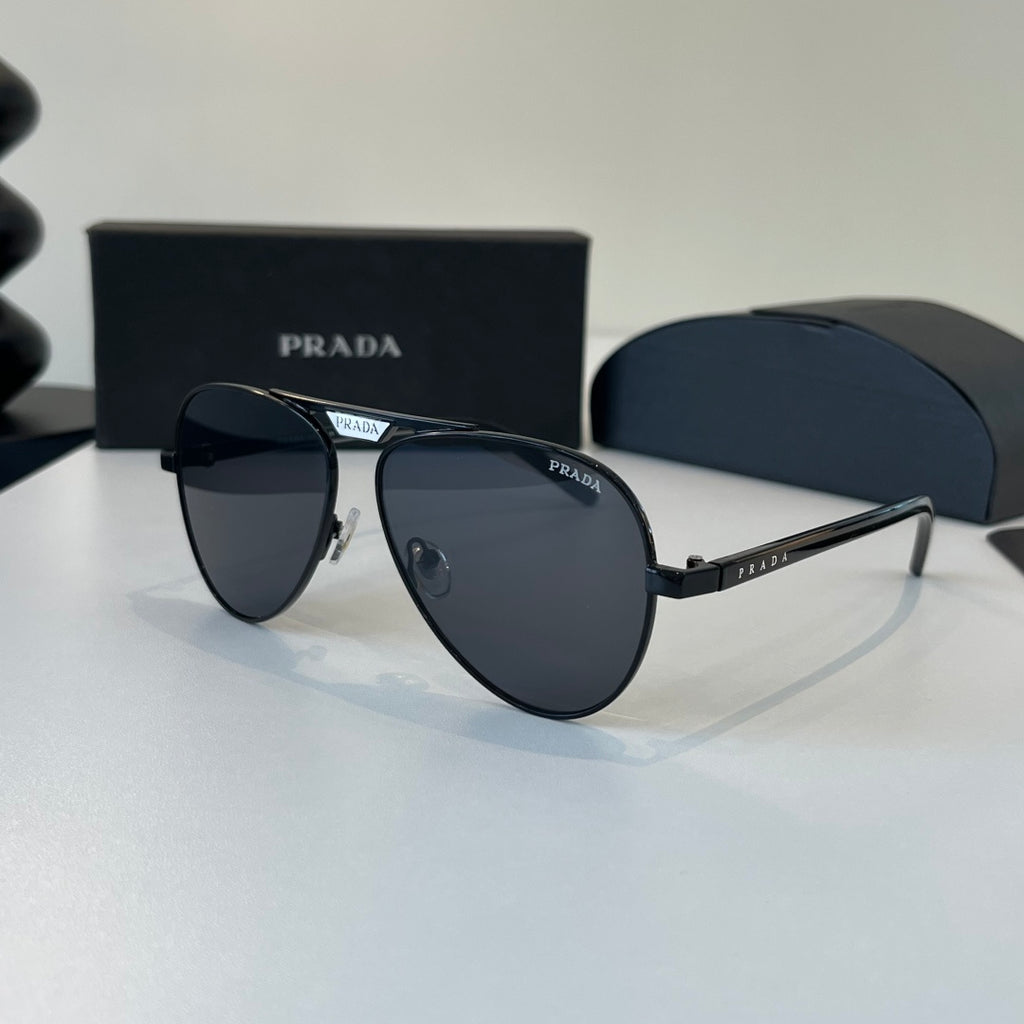 Prada Metal Aviator Black Lens Sunglasses for Men & Women - 382571 - detail image 3
