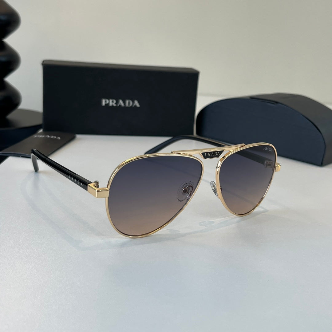 Prada Metal Aviator Silver Lens Sunglasses for Men & Women - 415735
