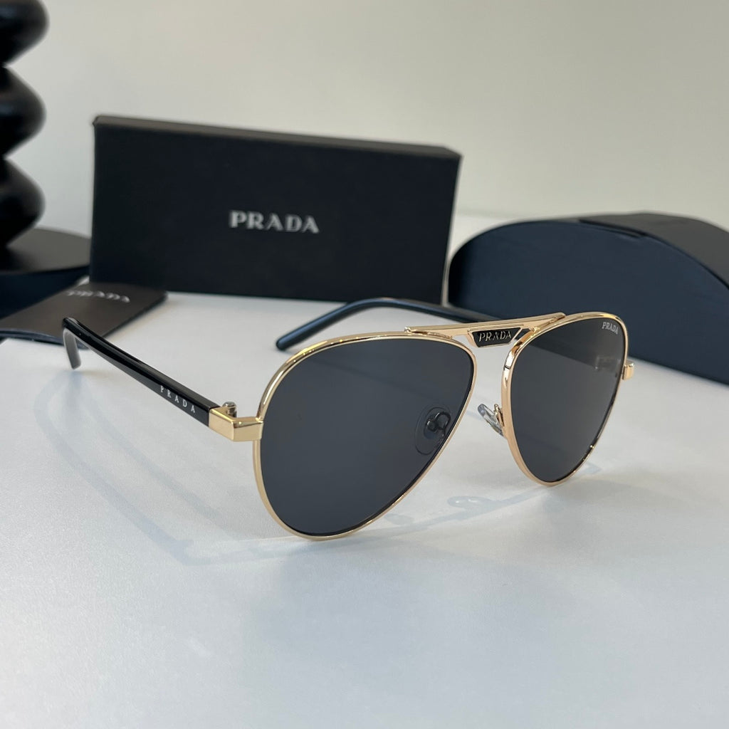 Prada Metal Aviator Silver Lens Sunglasses for Men & Women - 415736