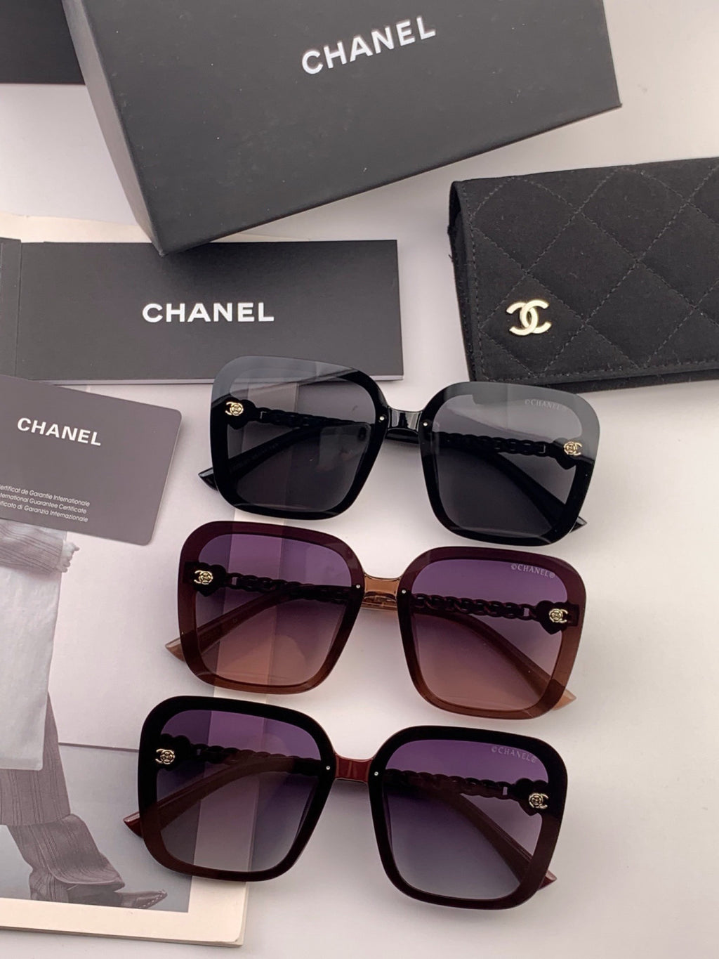 Chanel CH3787 Polarized Round Black Lens Sunglasses for Women - 358139 - detail image 7