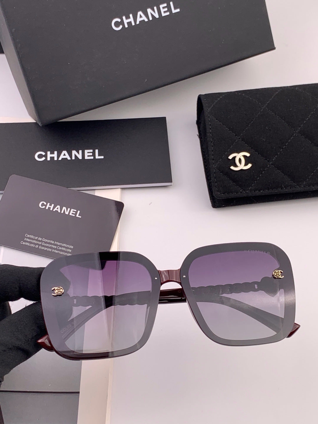 Chanel CH3787 Polarized Round Black Lens Sunglasses for Women - 358139 - detail image 3