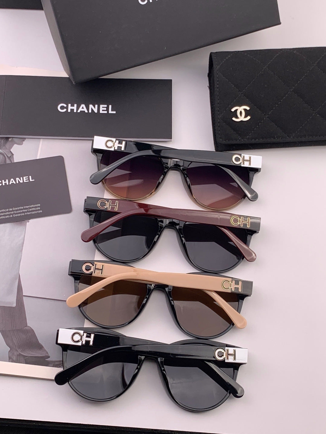 Chanel CH1787 Polarized Round Gold Lens Sunglasses for Women - 358140 - detail image 6