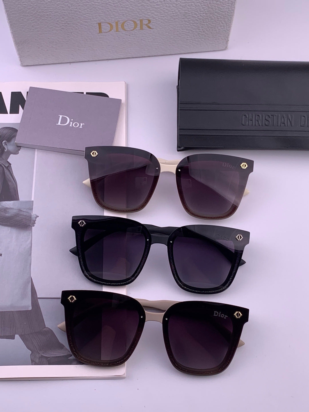 Dior CD1972 Polarized Square Gold Lens Sunglasses for Women - 358168 - detail image 4