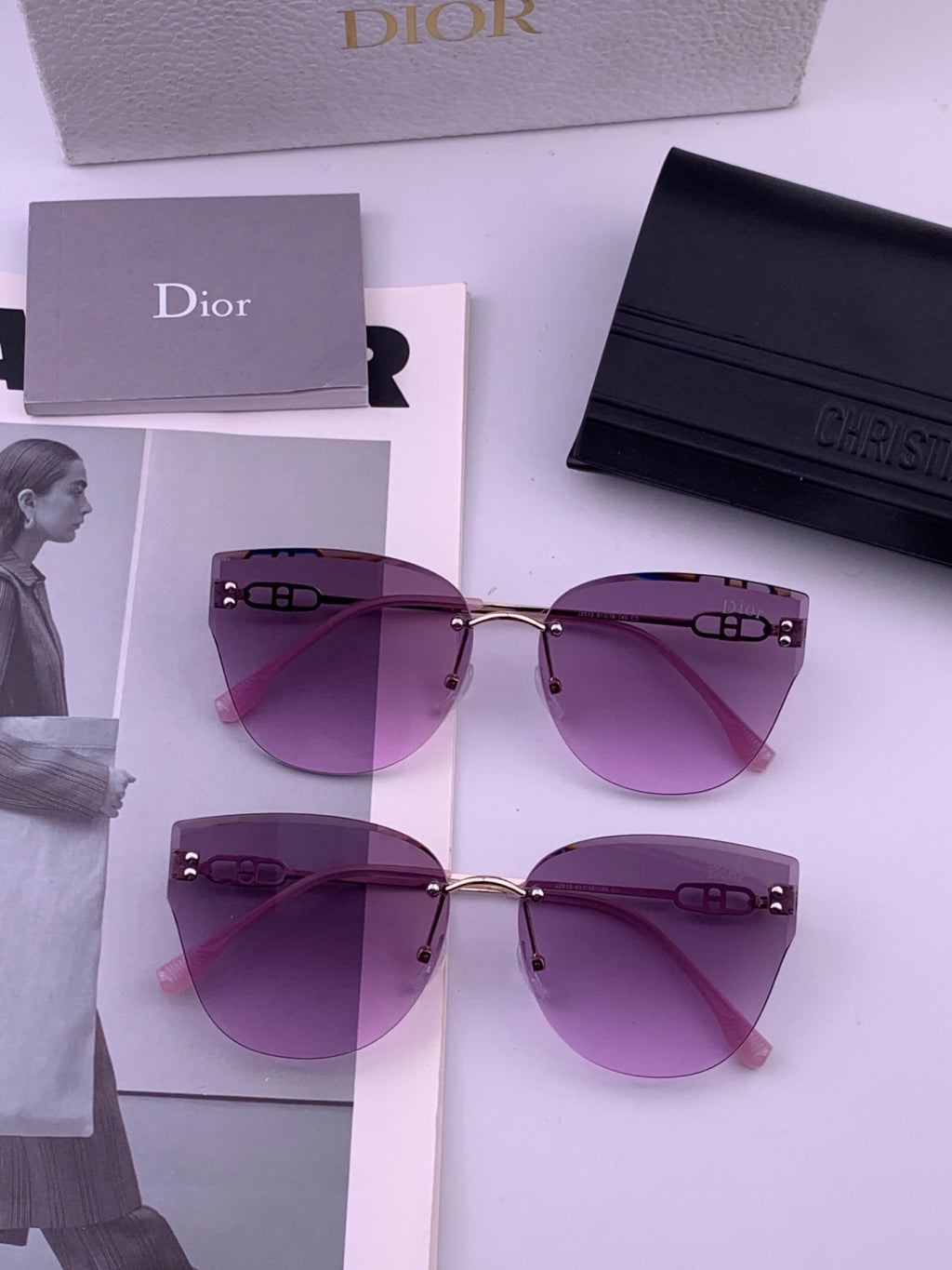 Dior CD3251 Lightweight Rimless Brown Lens Sunglasses for Women - 358166 - detail image 6