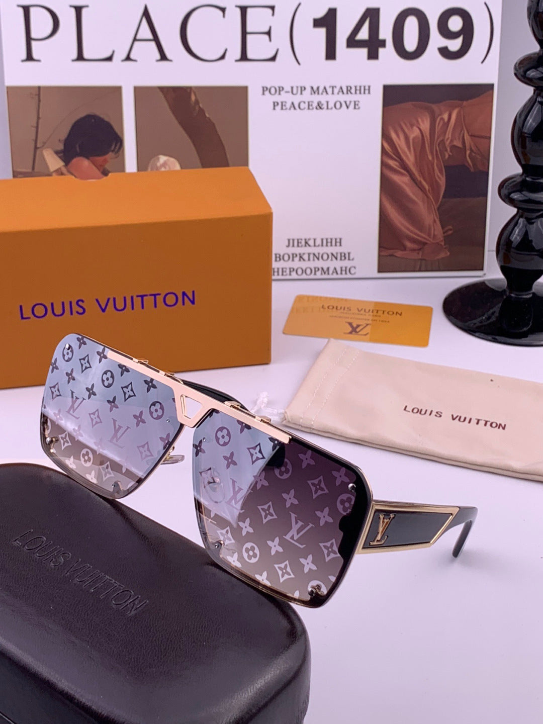 Louis Vuitton L501 Aviator Blue Lens Sunglasses for Men & Women - 357682 - detail image 2