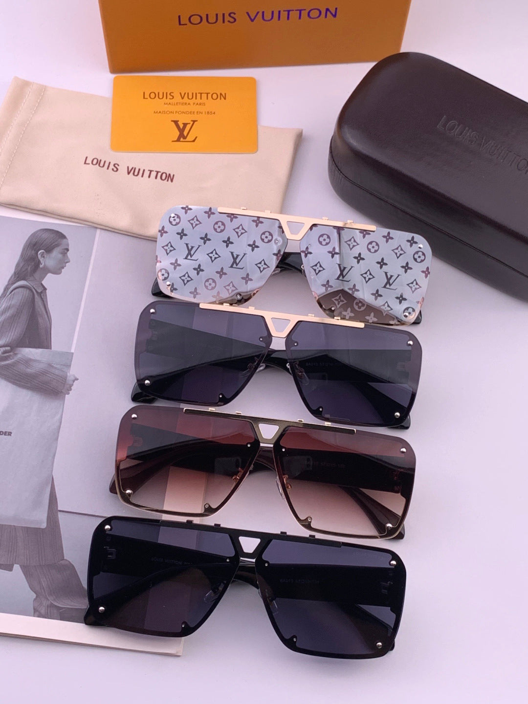 Louis Vuitton L501 Aviator Silver Lens Sunglasses for Men & Women - 357683 - detail image 7