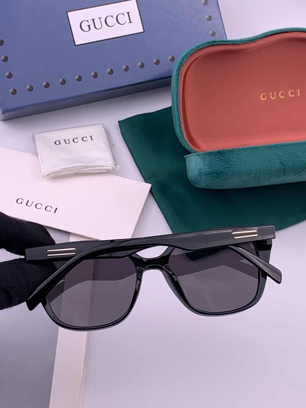Gucci G77726 Polarized Square Black Lens Sunglasses for Men & Women - 357906 - detail image 6