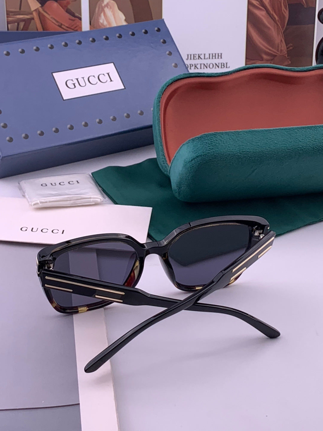 Gucci G0756 Polarized Square Black Lens Sunglasses for Men & Women - 357909 - detail image 5