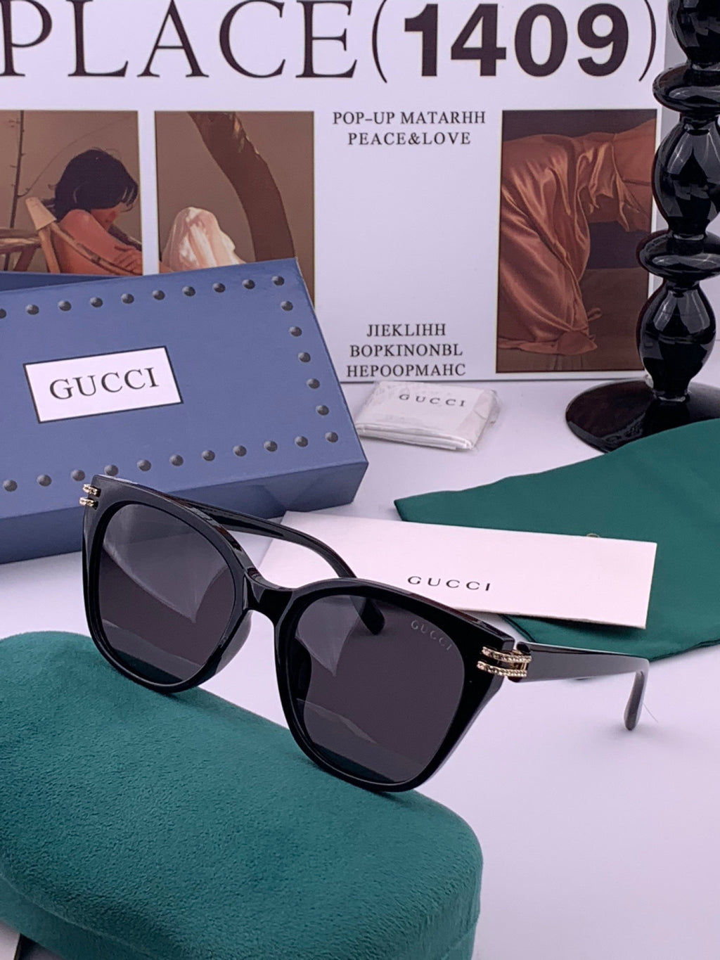 Gucci G6753 Round Black Lens Sunglasses for Men & Women - 357914 - detail image 2
