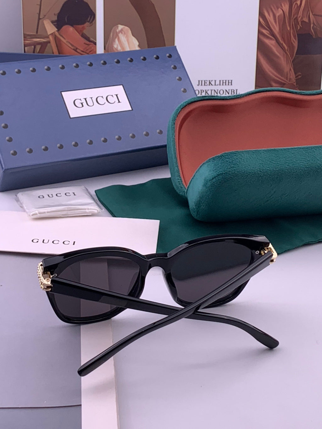 Gucci G6753 Round Black Lens Sunglasses for Men & Women - 357914 - detail image 5