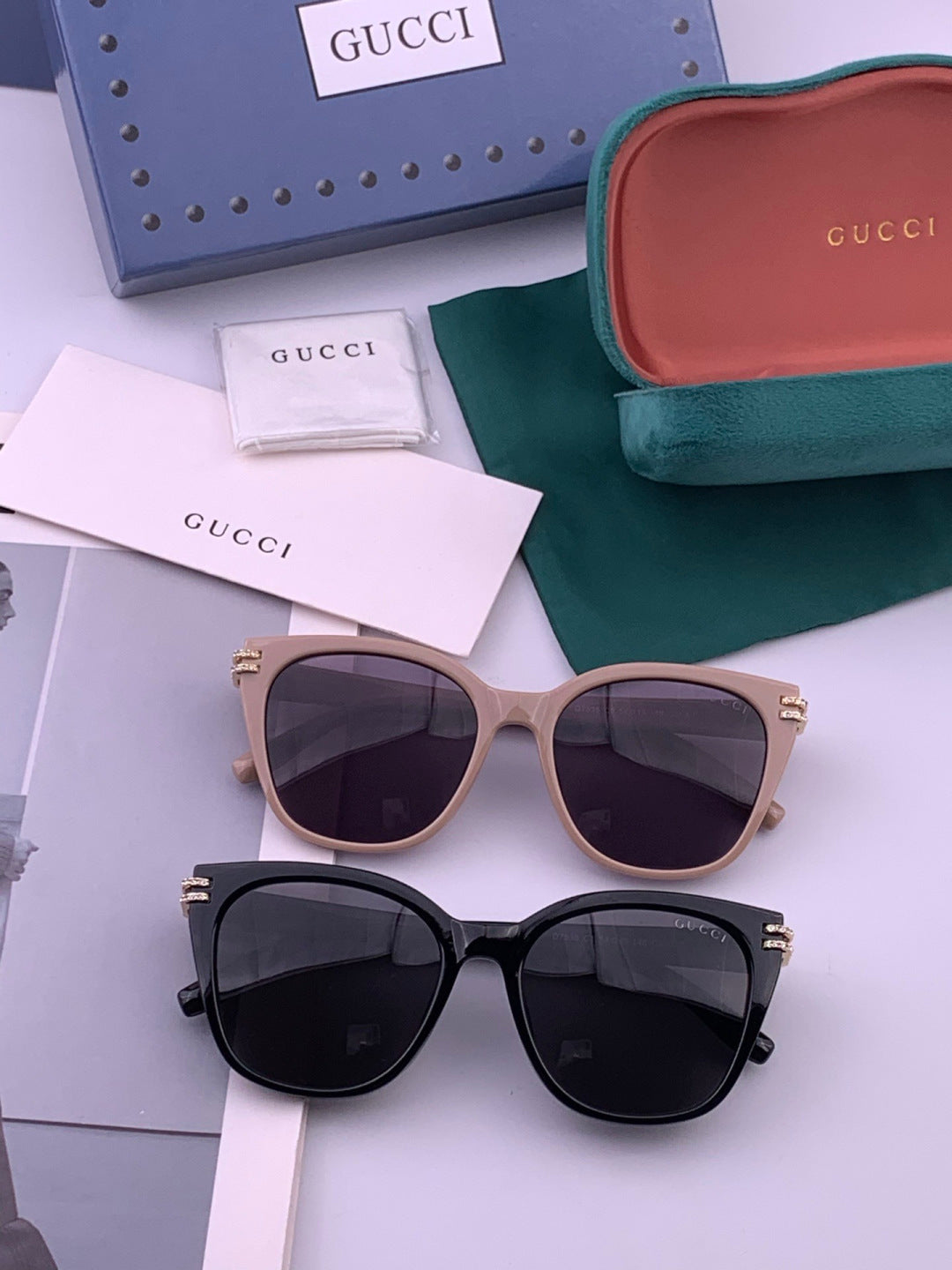 Gucci G6753 Round Black Lens Sunglasses for Men & Women - 357914 - detail image 8