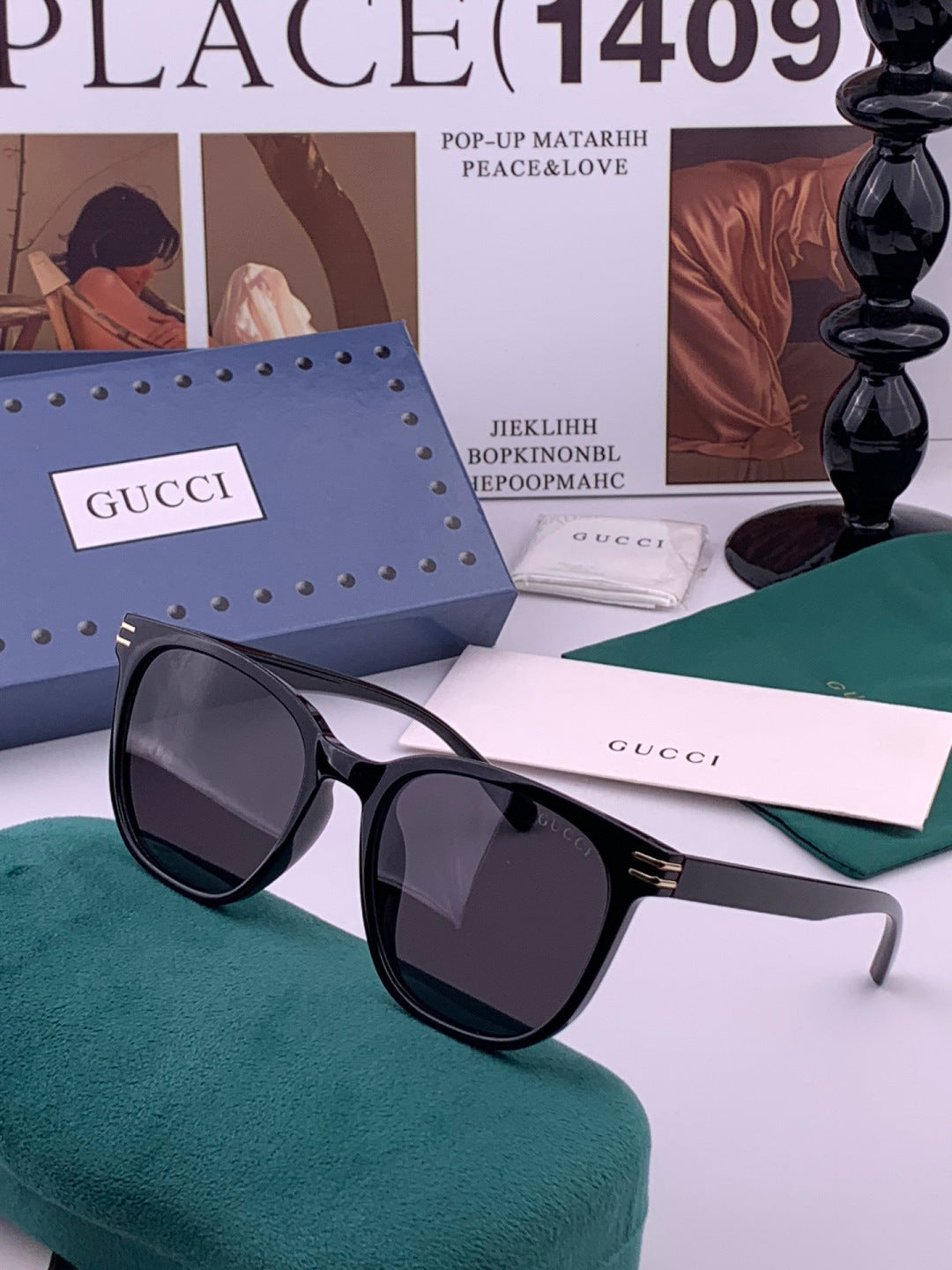 Gucci G17723 Round Black Lens Sunglasses for Men & Women - 357916 - detail image 2