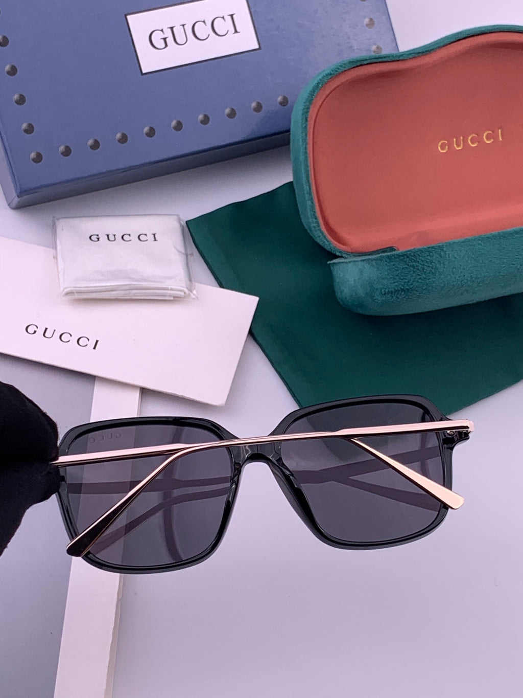 Gucci G87704 Polarized Square Brown Lens Sunglasses for Women - detail image 4