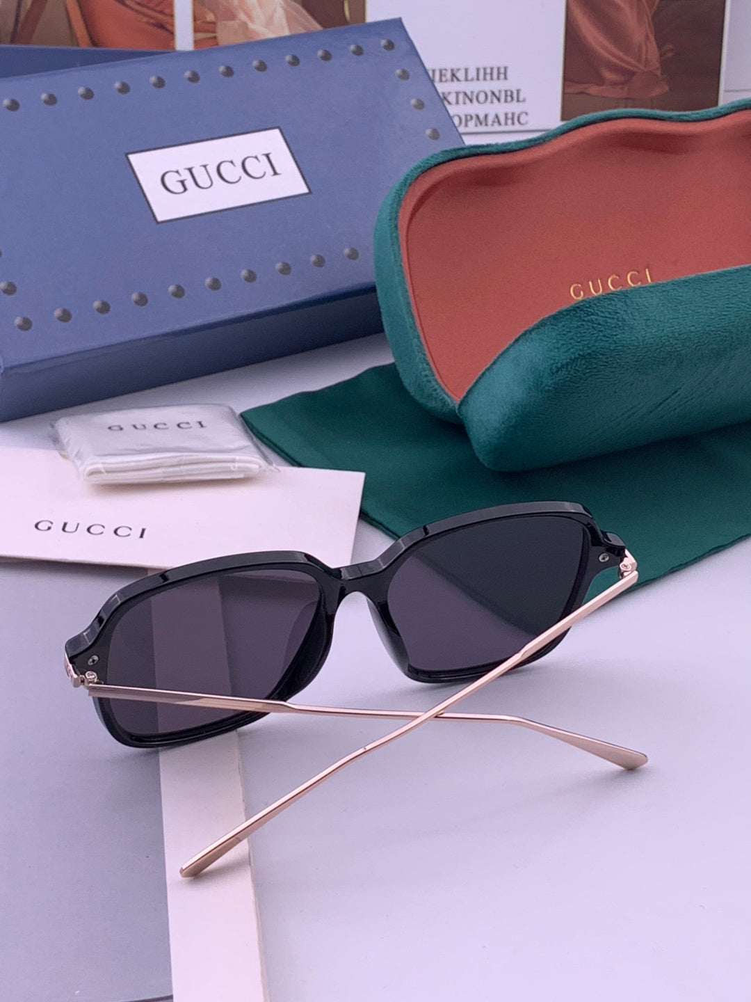 Gucci G87704 Polarized Square Brown Lens Sunglasses for Women - detail image 5