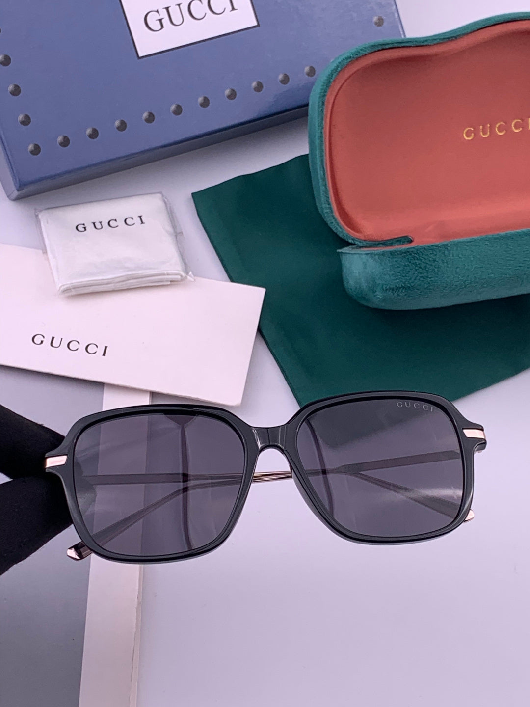 Gucci G87704 Polarized Square Brown Lens Sunglasses for Women