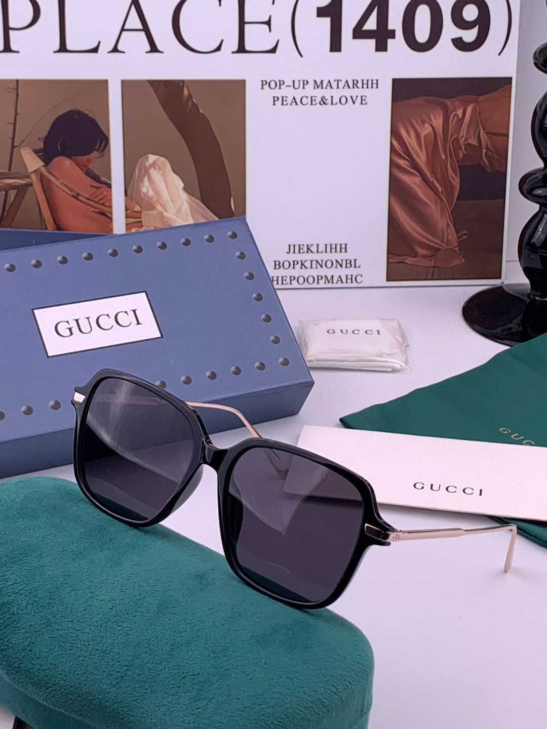 Gucci G87704 Polarized Square Brown Lens Sunglasses for Women - detail image 2