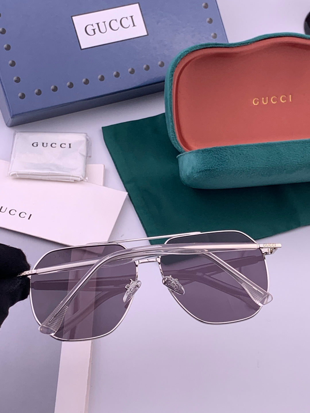 Gucci G4202 Polarized Aviator Orange Lens Sunglasses for Men & Women - 357923 - detail image 6