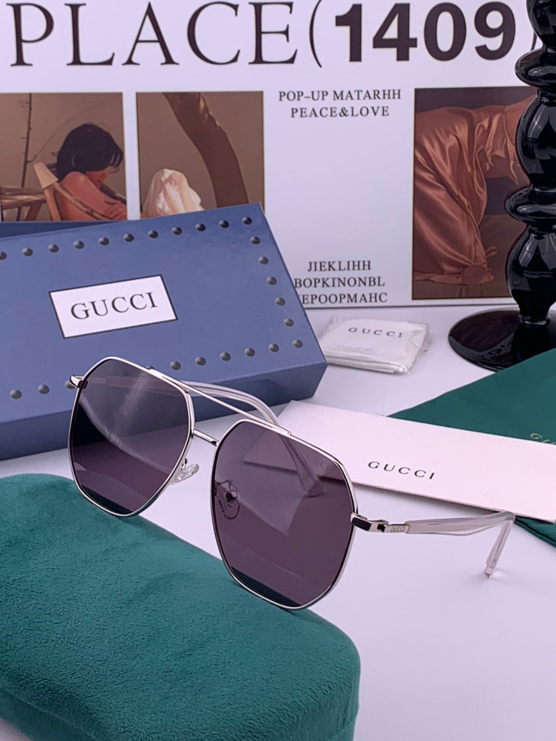 Gucci G4202 Polarized Aviator Orange Lens Sunglasses for Men & Women - 357923 - detail image 2