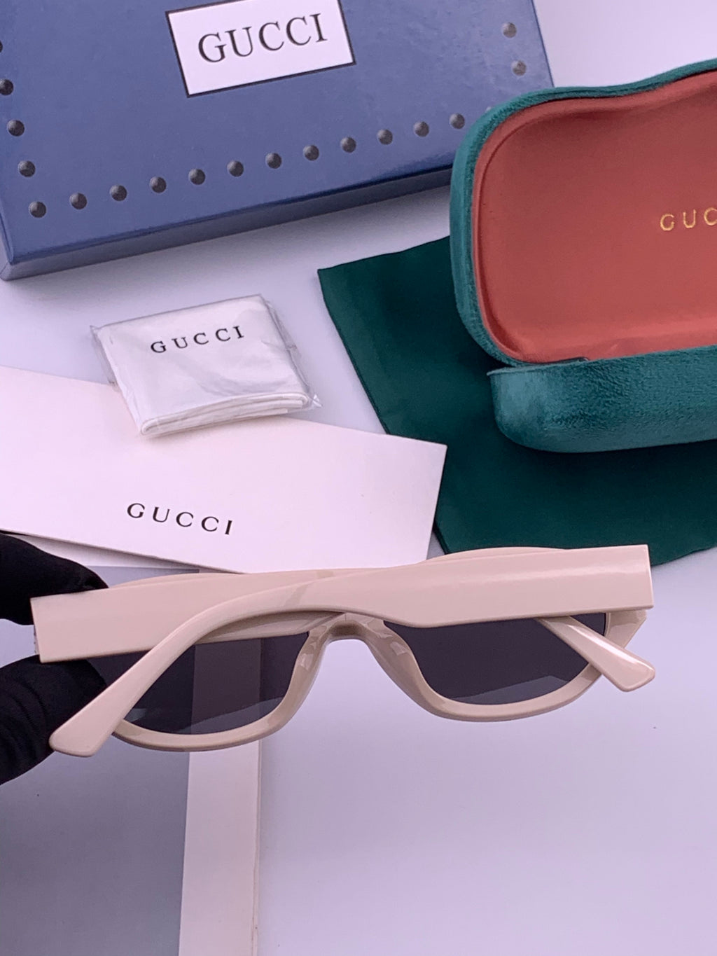 Gucci G0111 Polarized Square Black Lens Sunglasses for Women - detail image 6