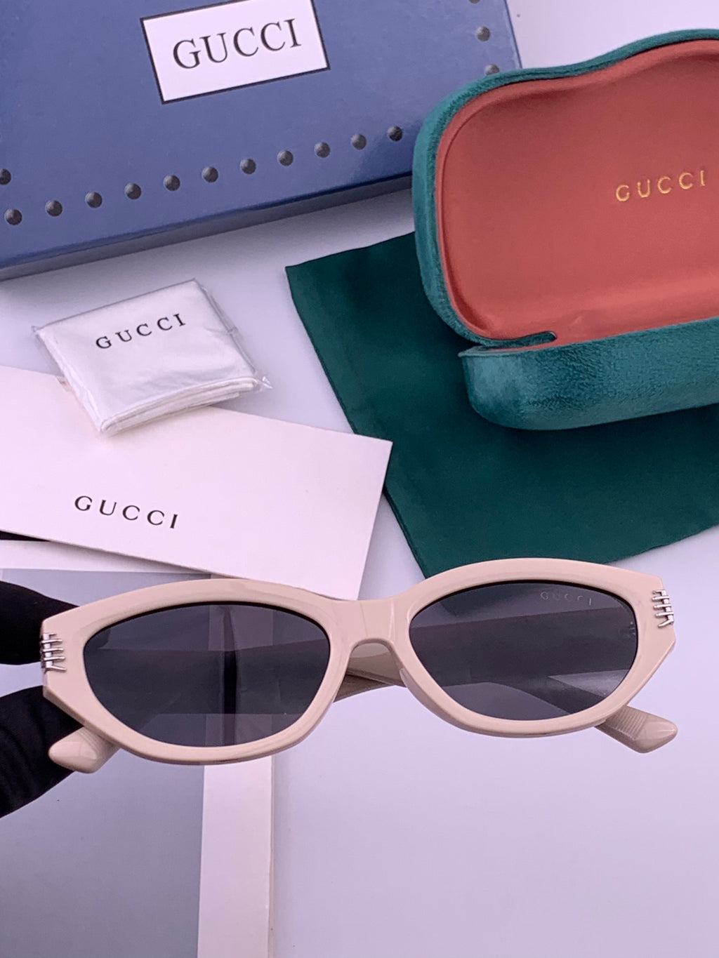 Gucci G0111 Polarized Square Black Lens Sunglasses for Women