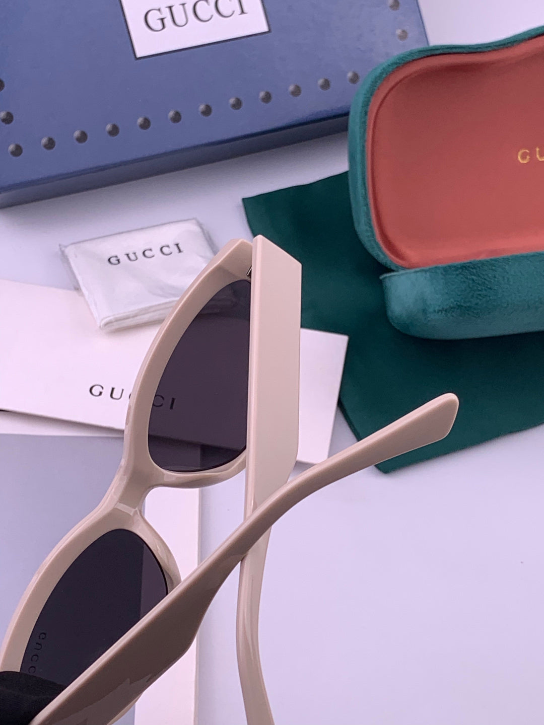 Gucci G0111 Polarized Square Black Lens Sunglasses for Women - detail image 5