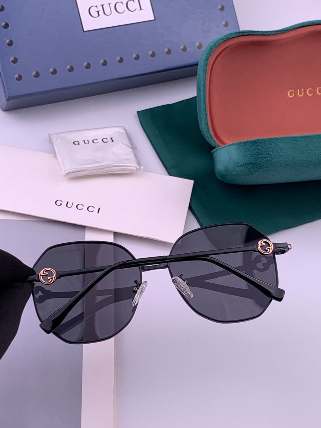 Gucci G6365 Square Black Lens Sunglasses for Men & Women - detail image 5