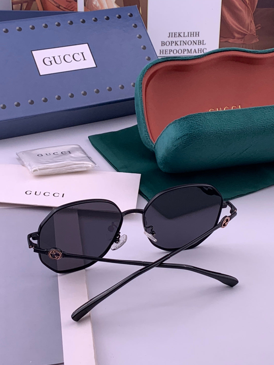 Gucci G6365 Square Black Lens Sunglasses for Men & Women - detail image 4