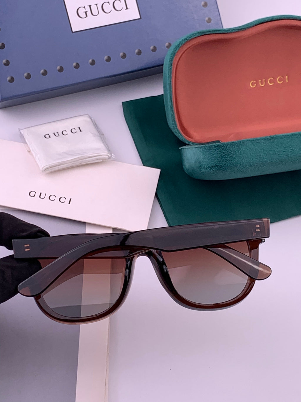 Gucci G9108 Polarized Square Black Lens Sunglasses for Men & Women - 357935 - detail image 5