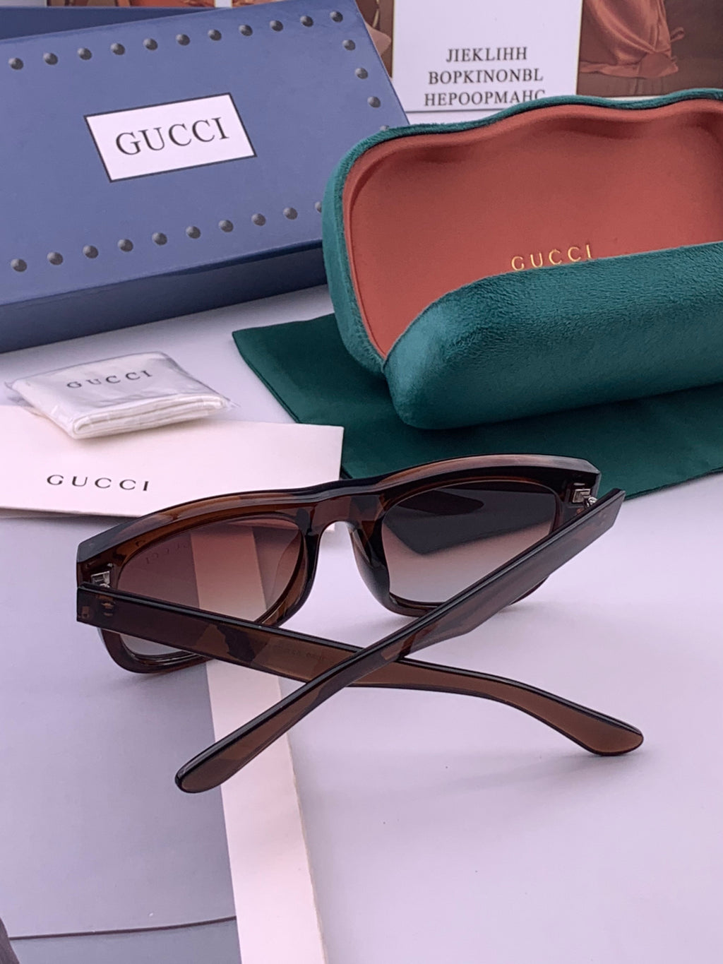 Gucci G9108 Polarized Square Black Lens Sunglasses for Men & Women - 357935 - detail image 4